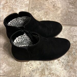 Girls Black Suede Ankle Boots